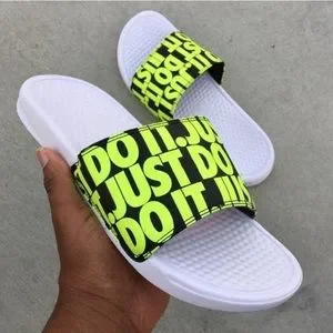 Nike | Shoes | Nike Benassi Slides Just Do It Neons Volts  display picture 3